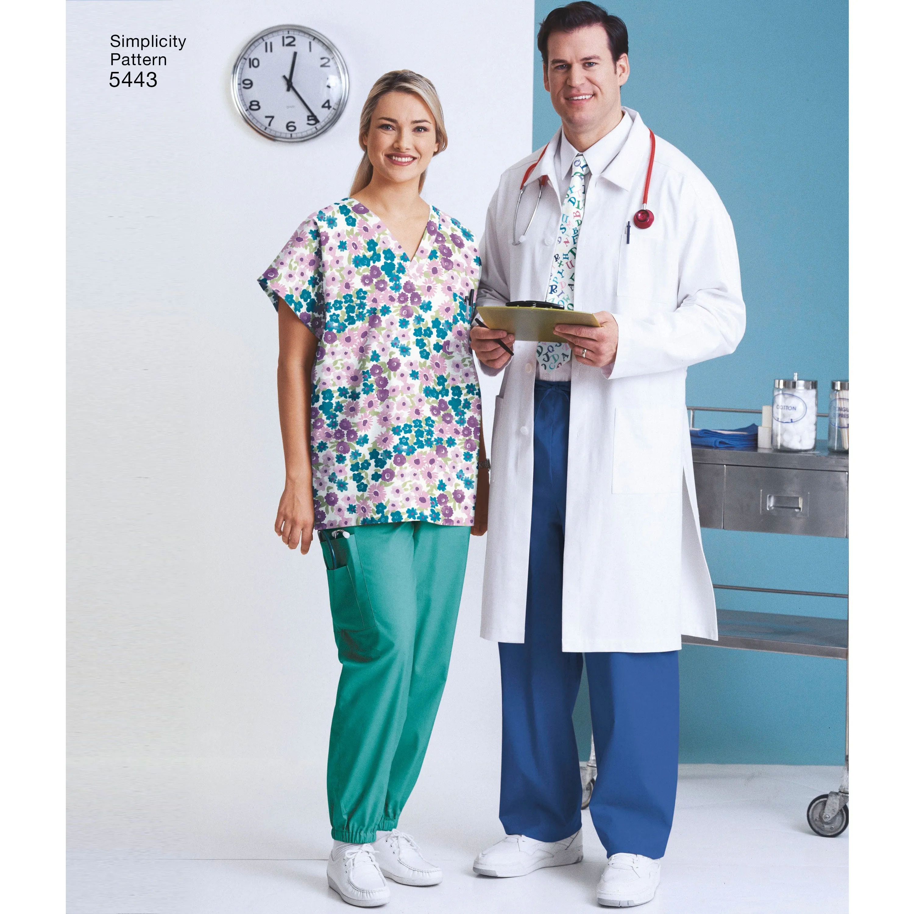 Simplicity Pattern 5443 Women's & Men's Plus Size Scrubs