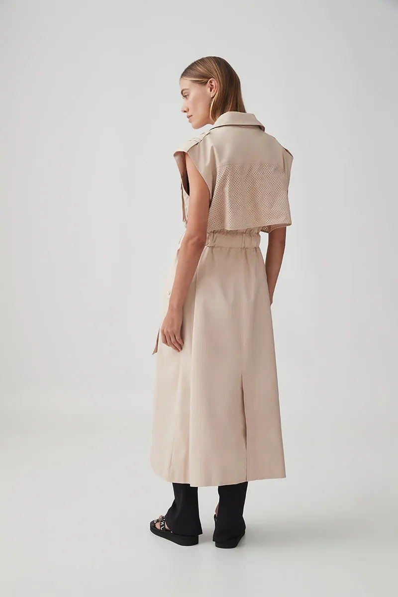 Sleeveless Belted Trench 703