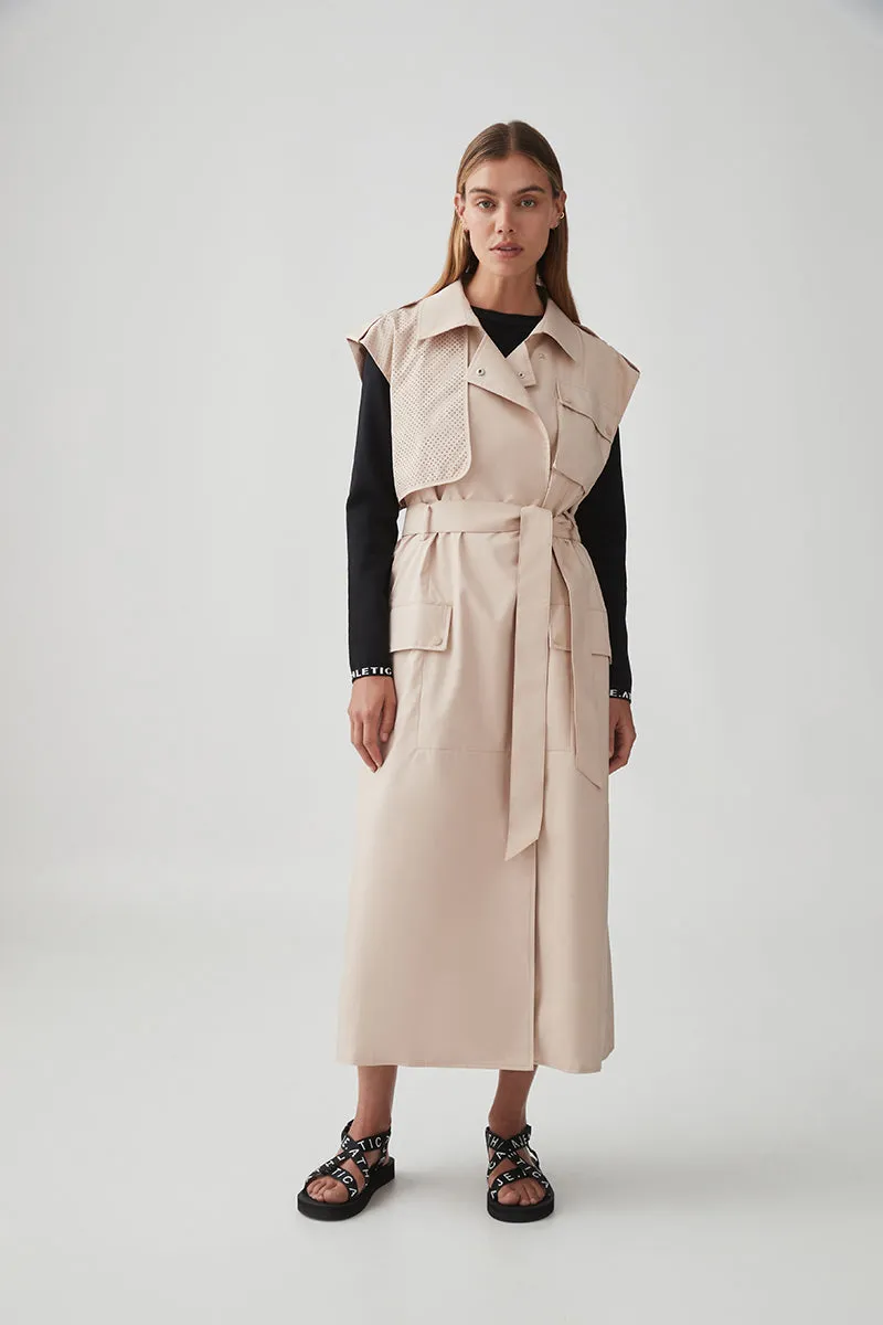 Sleeveless Belted Trench 703