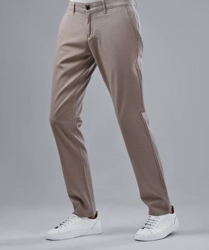 SLIM FIT CHINO TROUSERS  - KHAKI