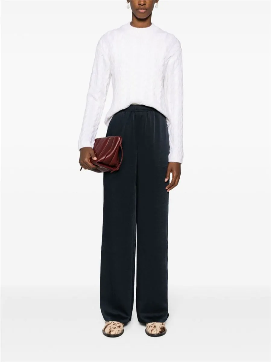 STRAIGHT-LEG SATIN TROUSERS