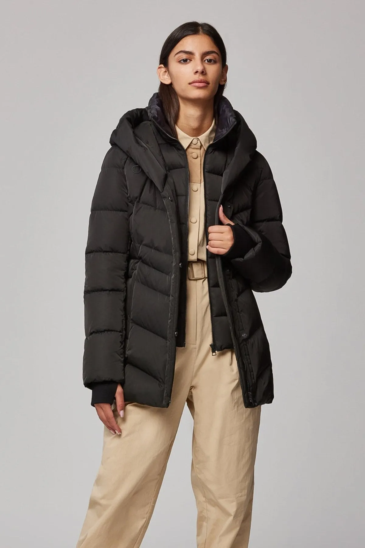 TALLIA Sustainable Slim-Fit Radiant Down Jacket With Hood