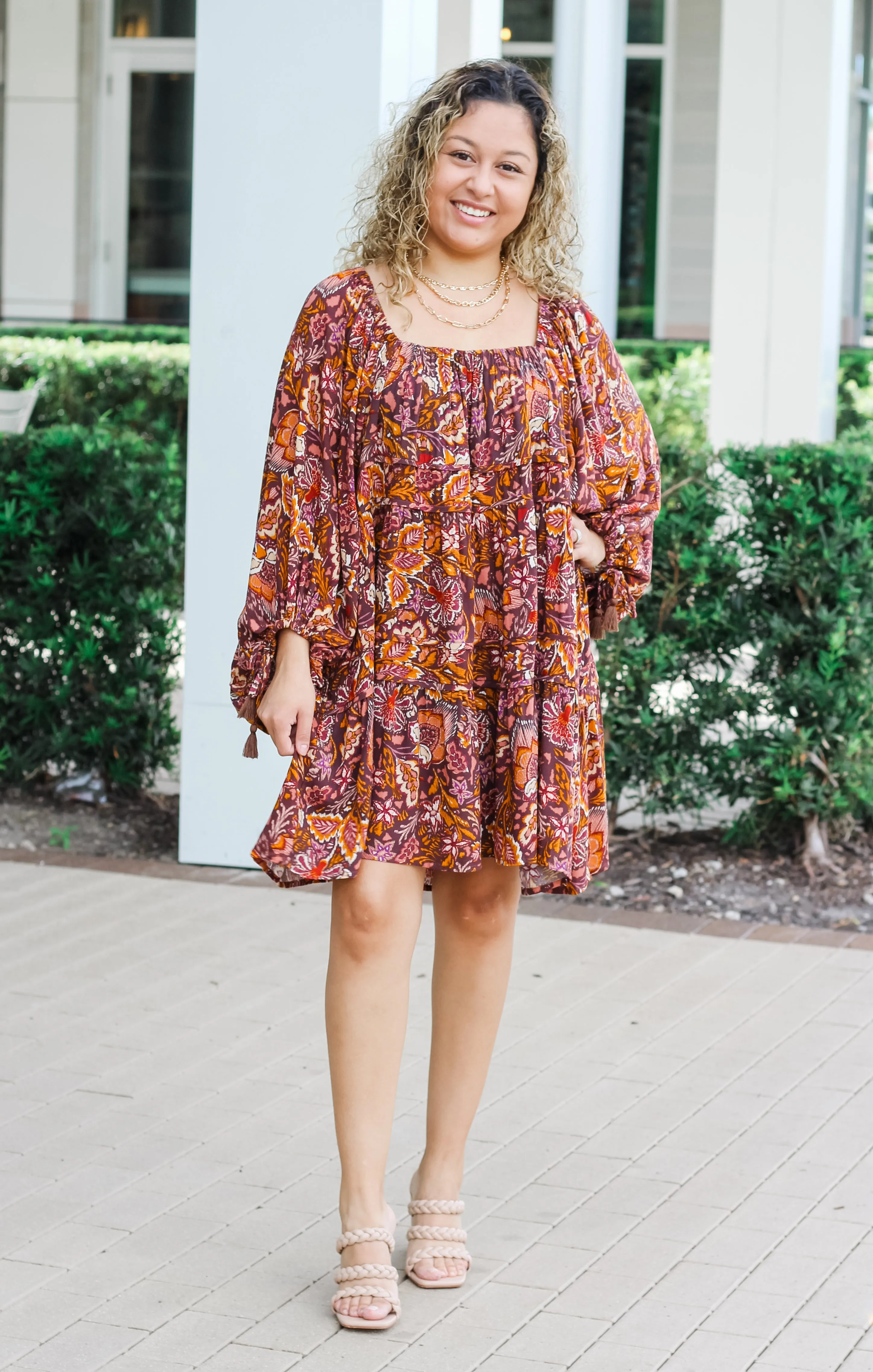 The Fall Boho Mini Dress (Purple)