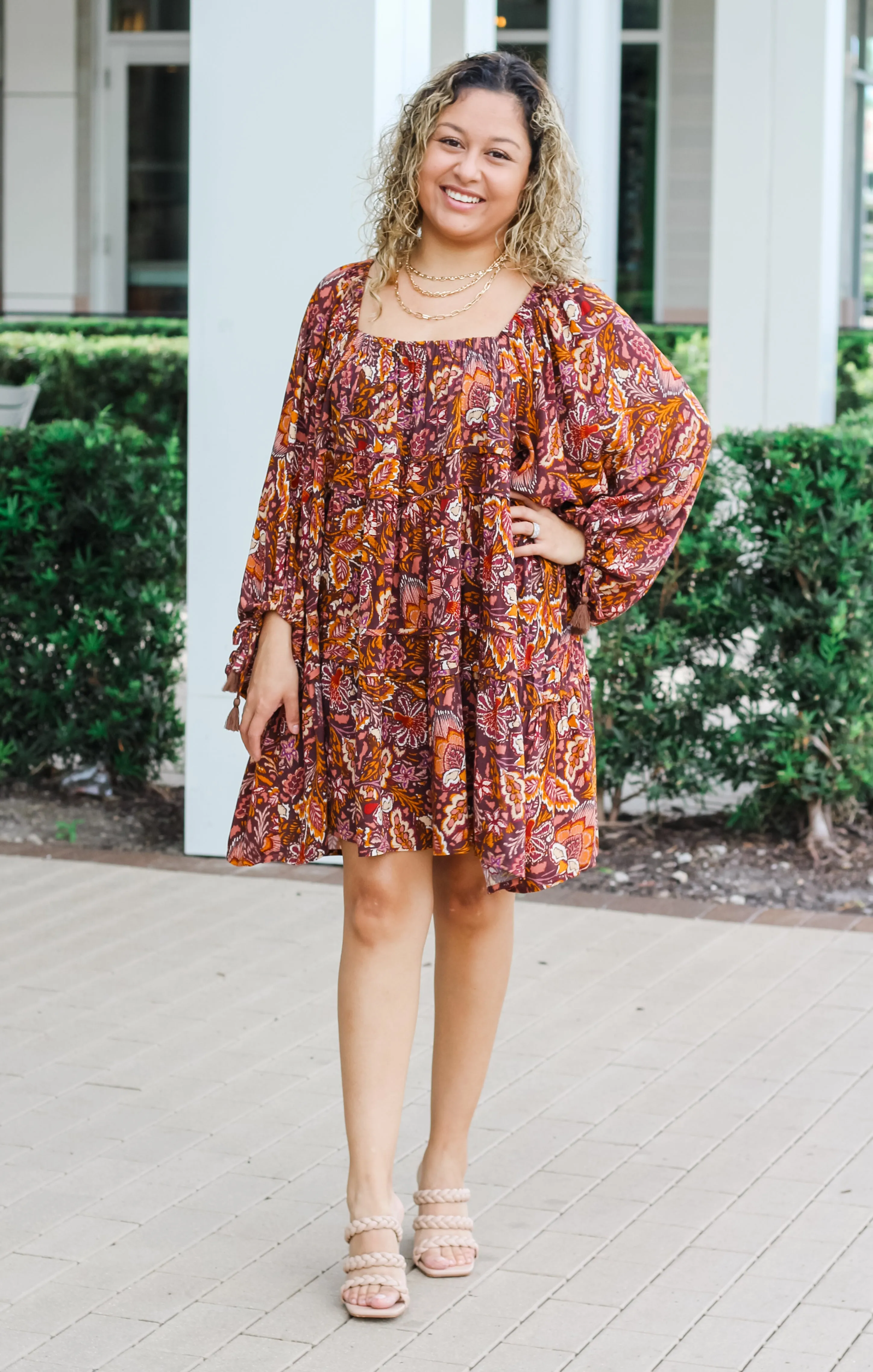 The Fall Boho Mini Dress (Purple)