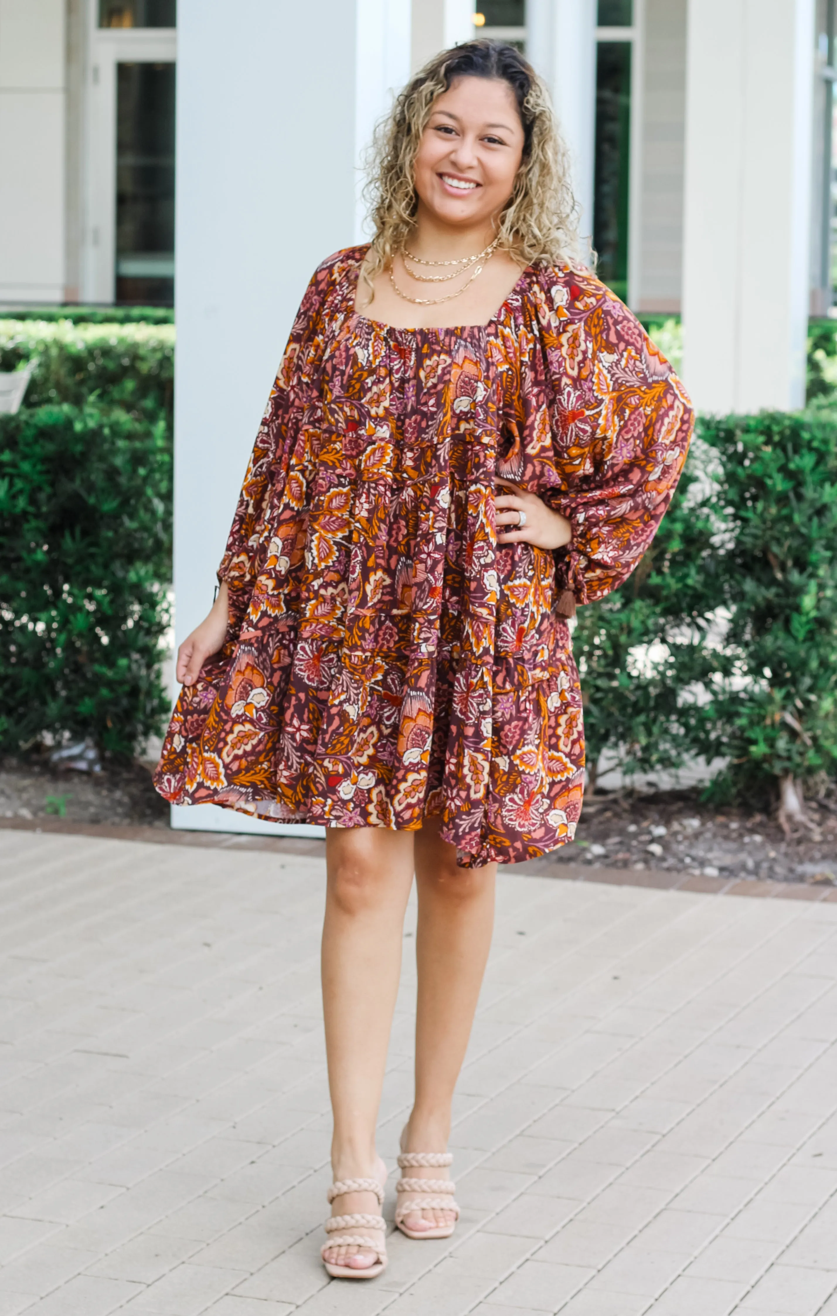 The Fall Boho Mini Dress (Purple)