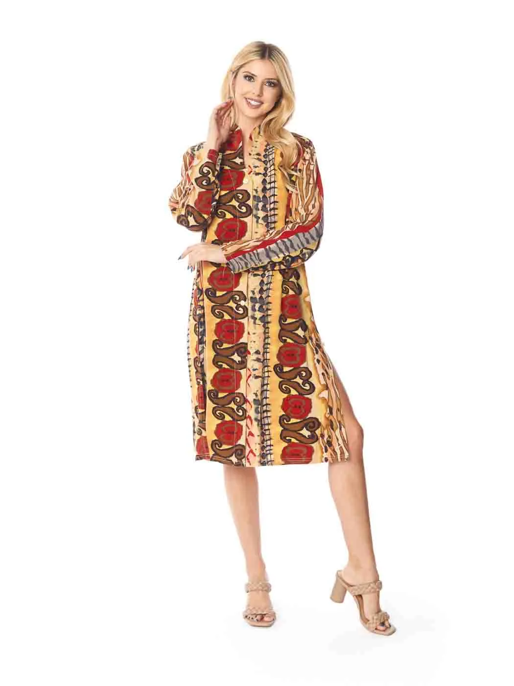 Tianello TENCEL™  "Samba" Print Long "SELENA"  Duster Jacket