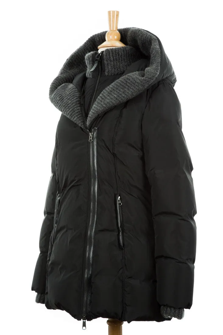 Troya Down Jacket With Knit Trim