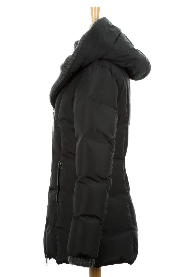 Troya Down Jacket With Knit Trim