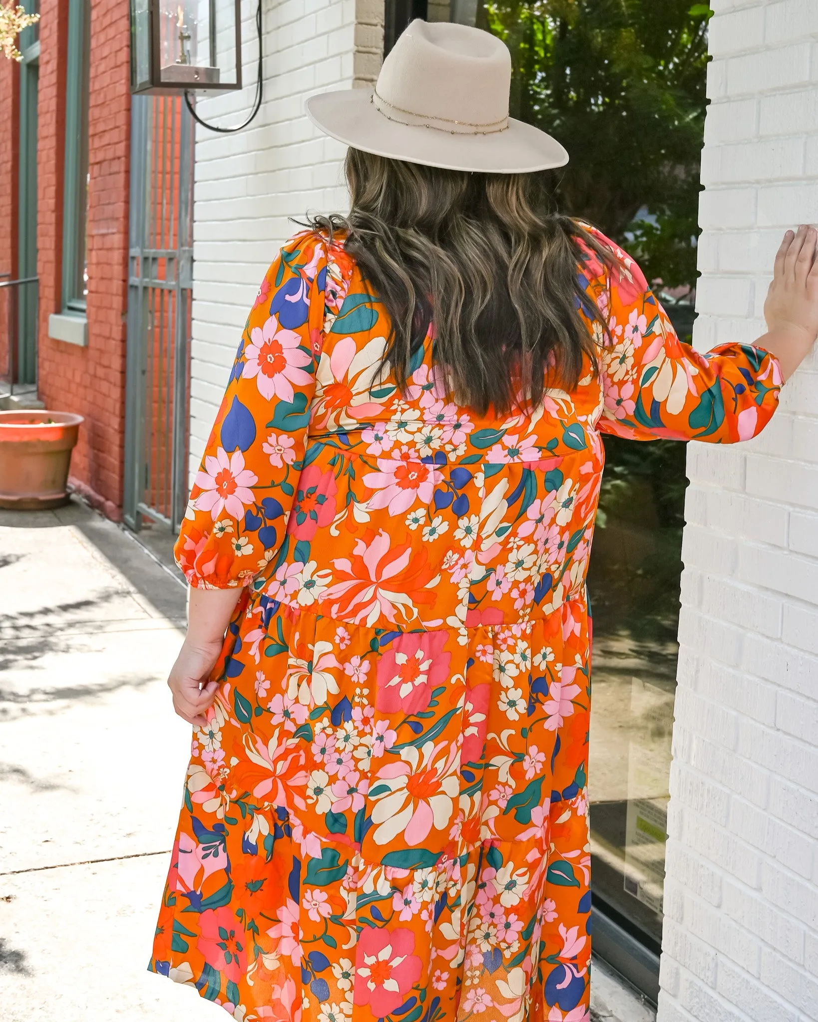 Vintage Fall Floral Dress PLUS