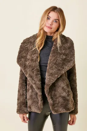 Wide Collar Fur Coat