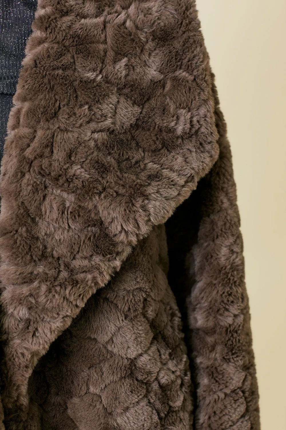 Wide Collar Fur Coat