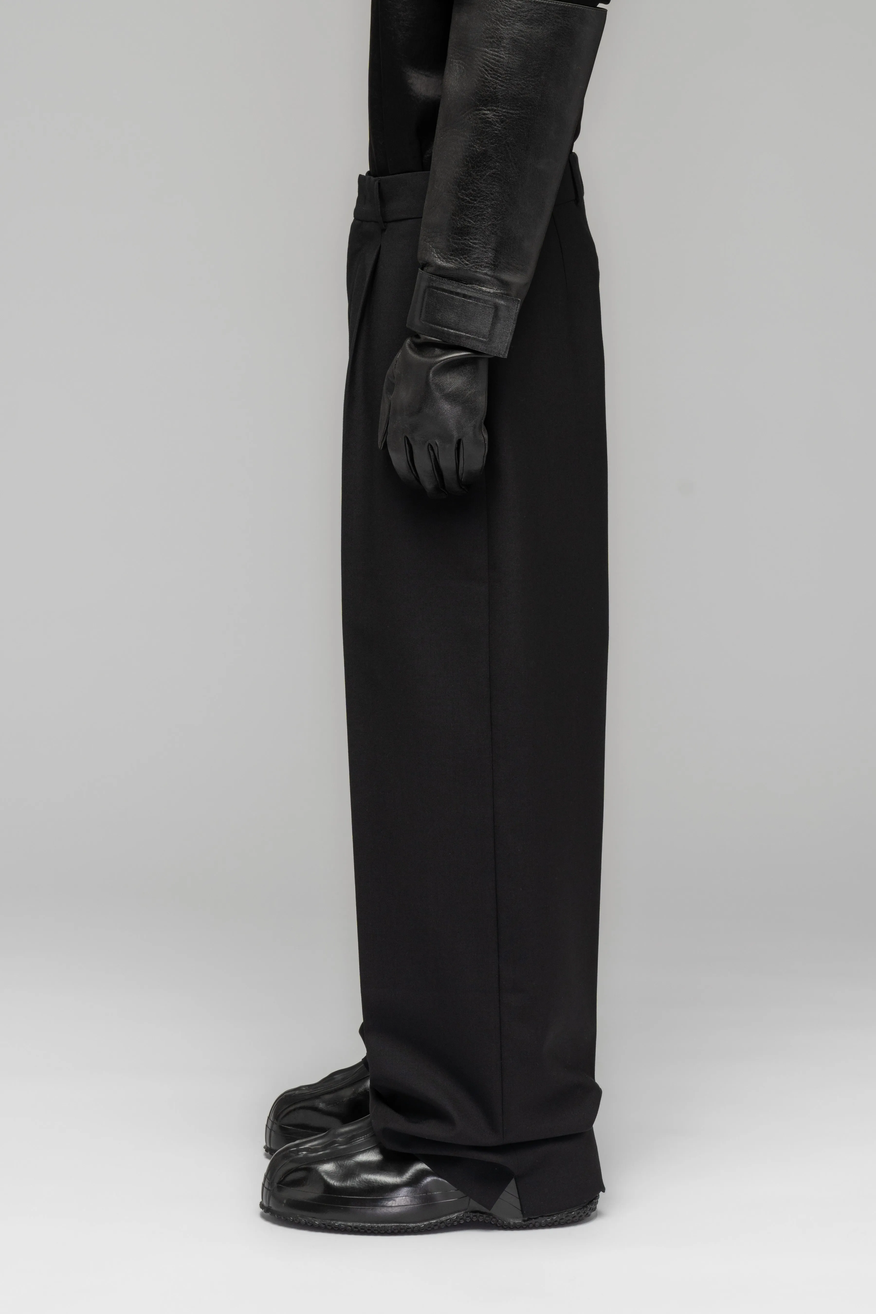 WOOL WIDE LEG SUIT TROUSERS